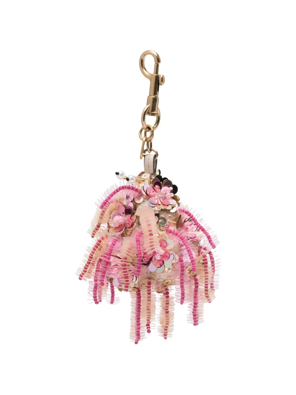 Anya Hindmarch sequin-embellished beaded keyring - Rosa