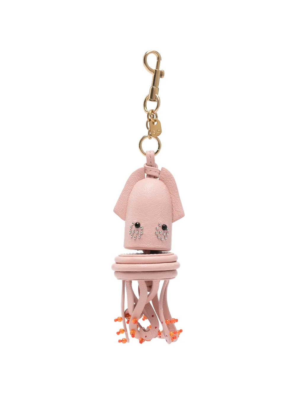 Anya Hindmarch squid-shape bead-embellished keyring - Rosa
