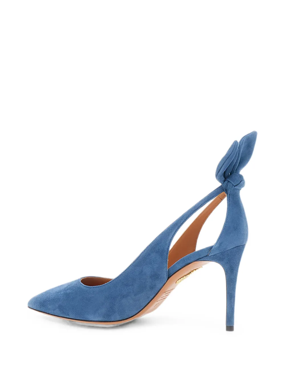 Aquazzura bow-detail stiletto pointed-toe mules Blauw