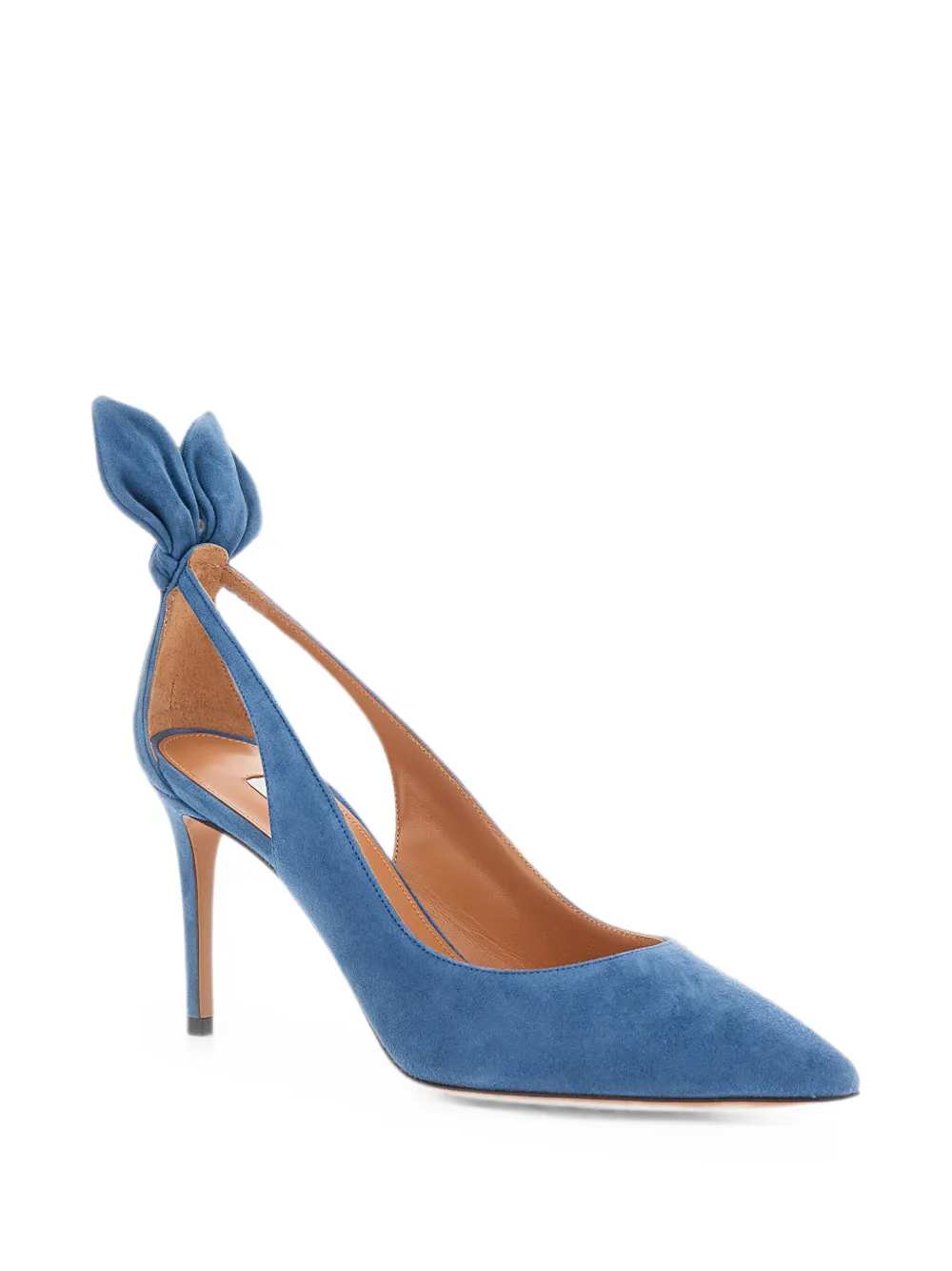 Aquazzura bow-detail stiletto pointed-toe mules Blauw