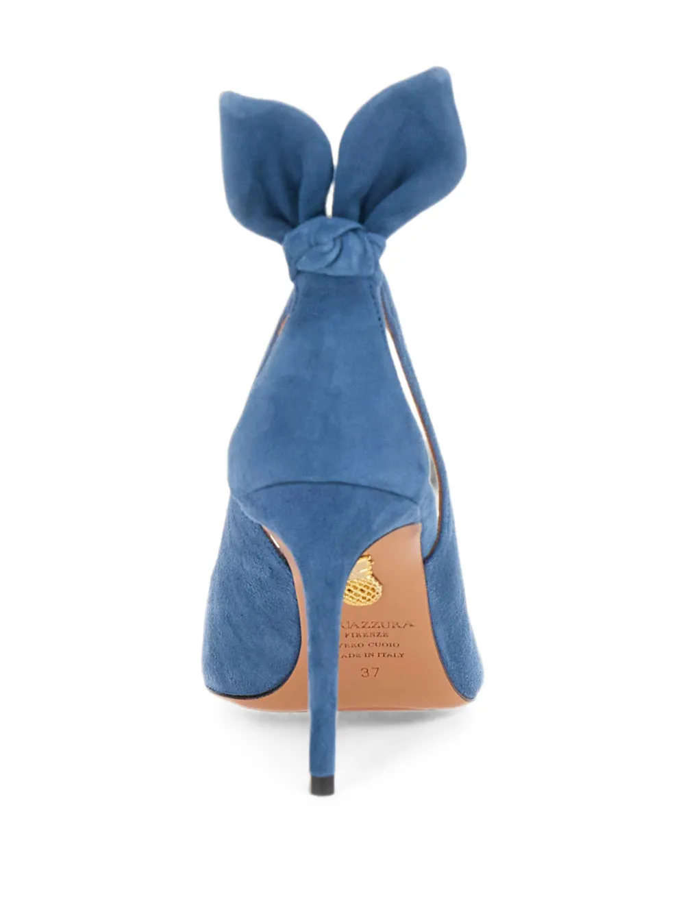 Aquazzura bow-detail stiletto pointed-toe mules Blauw