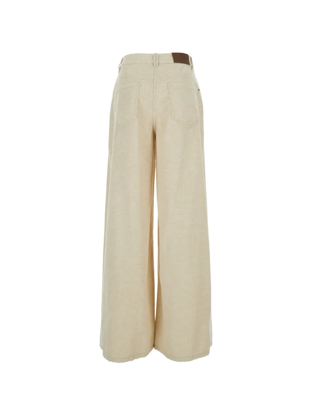 Brunello Cucinelli Ribfluwelen broek met wijde pijpen Beige