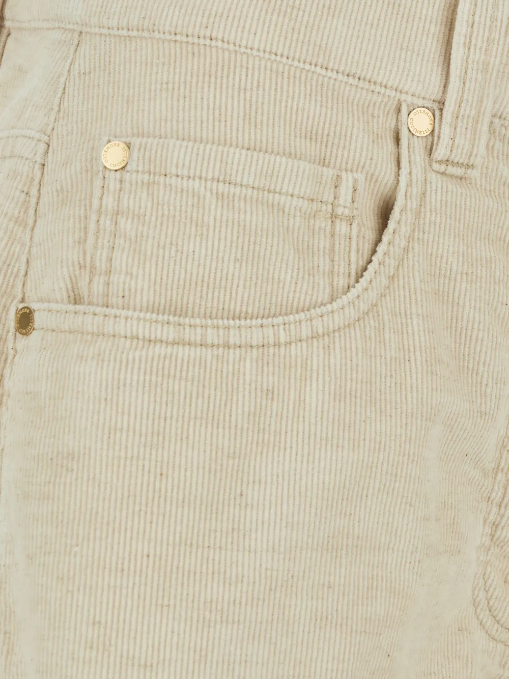 Brunello Cucinelli Ribfluwelen broek met wijde pijpen Beige