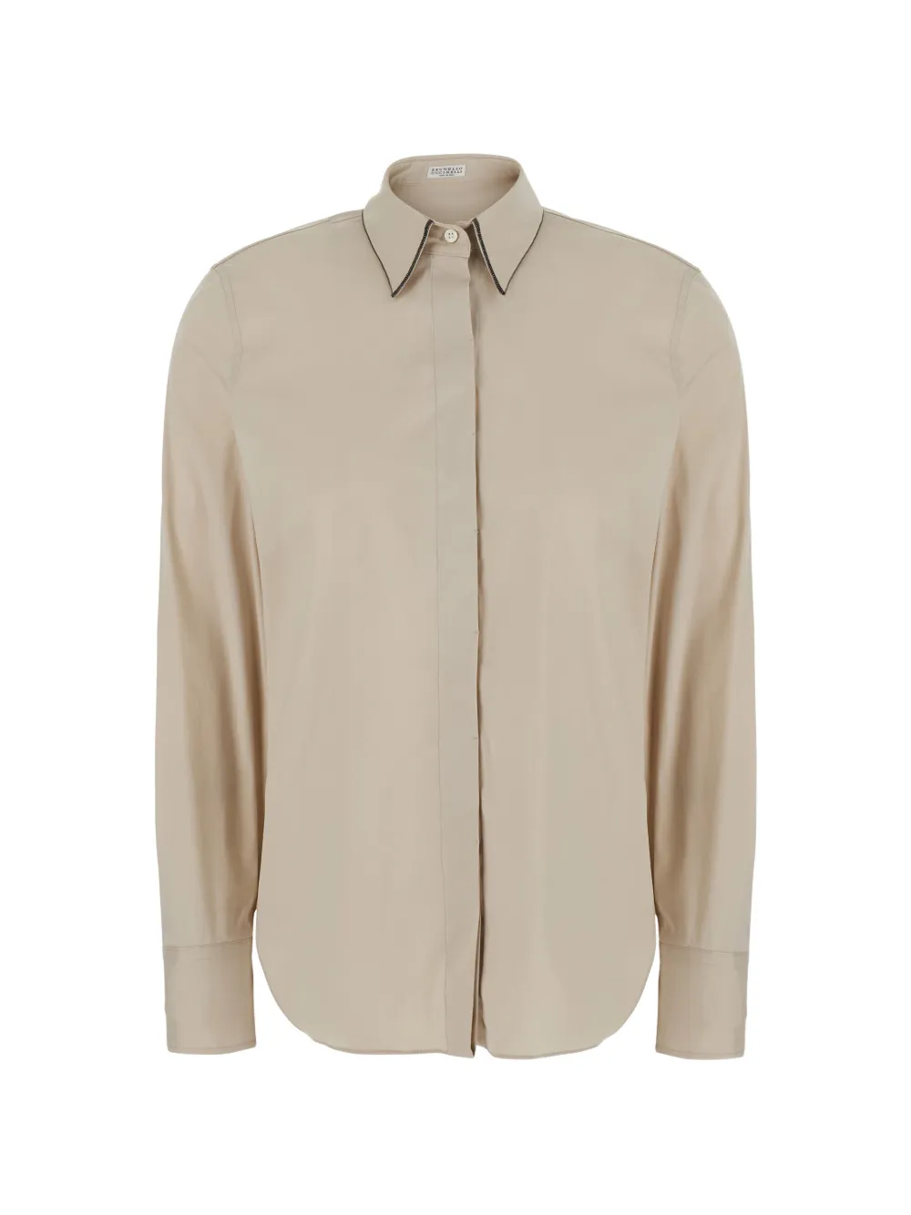 Brunello Cucinelli Monili-trim long-sleeve shirt - Toni neutri