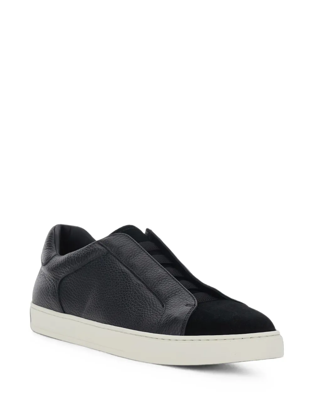 Doucal's Spencer grainy slip-on sneakers Zwart