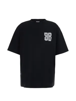 Balenciaga logo-embroidered sleeve-patch t-shirt | Black | FARFETCH ZA