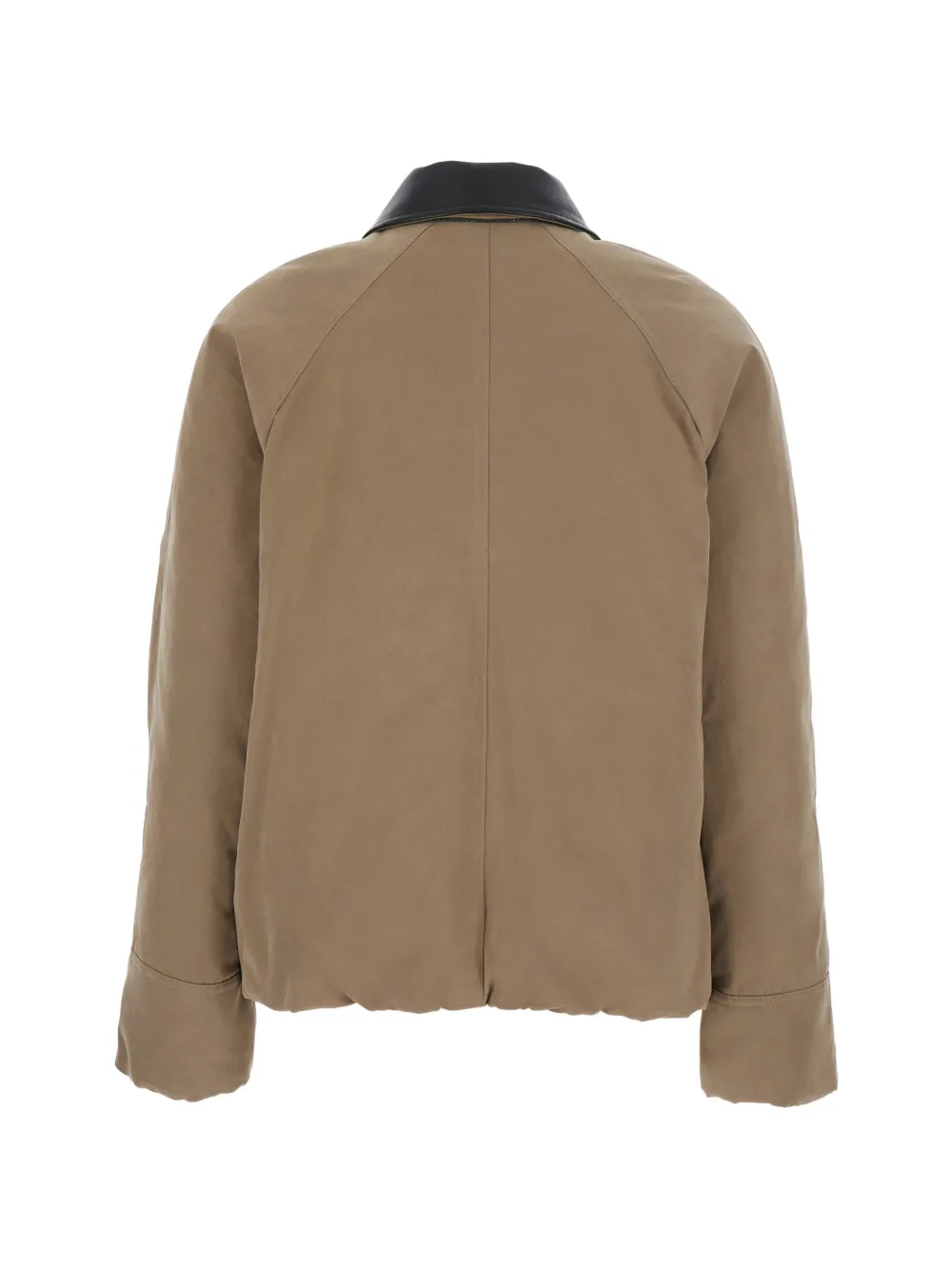 Brunello Cucinelli Jack van imitatieleer met vlakken en kraag Beige