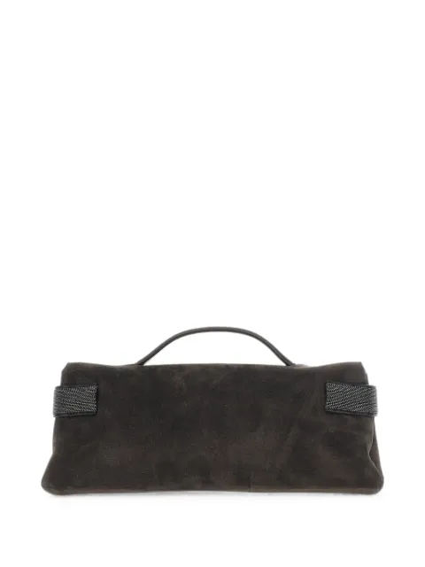Brunello Cucinelli pochette en daim à ornement Monili