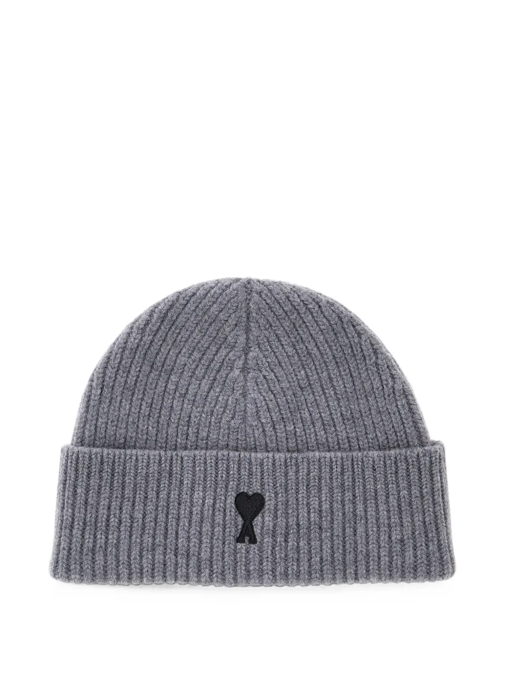 AMI Paris Ami de Coeur ribbed-knit beanie hat - Grigio