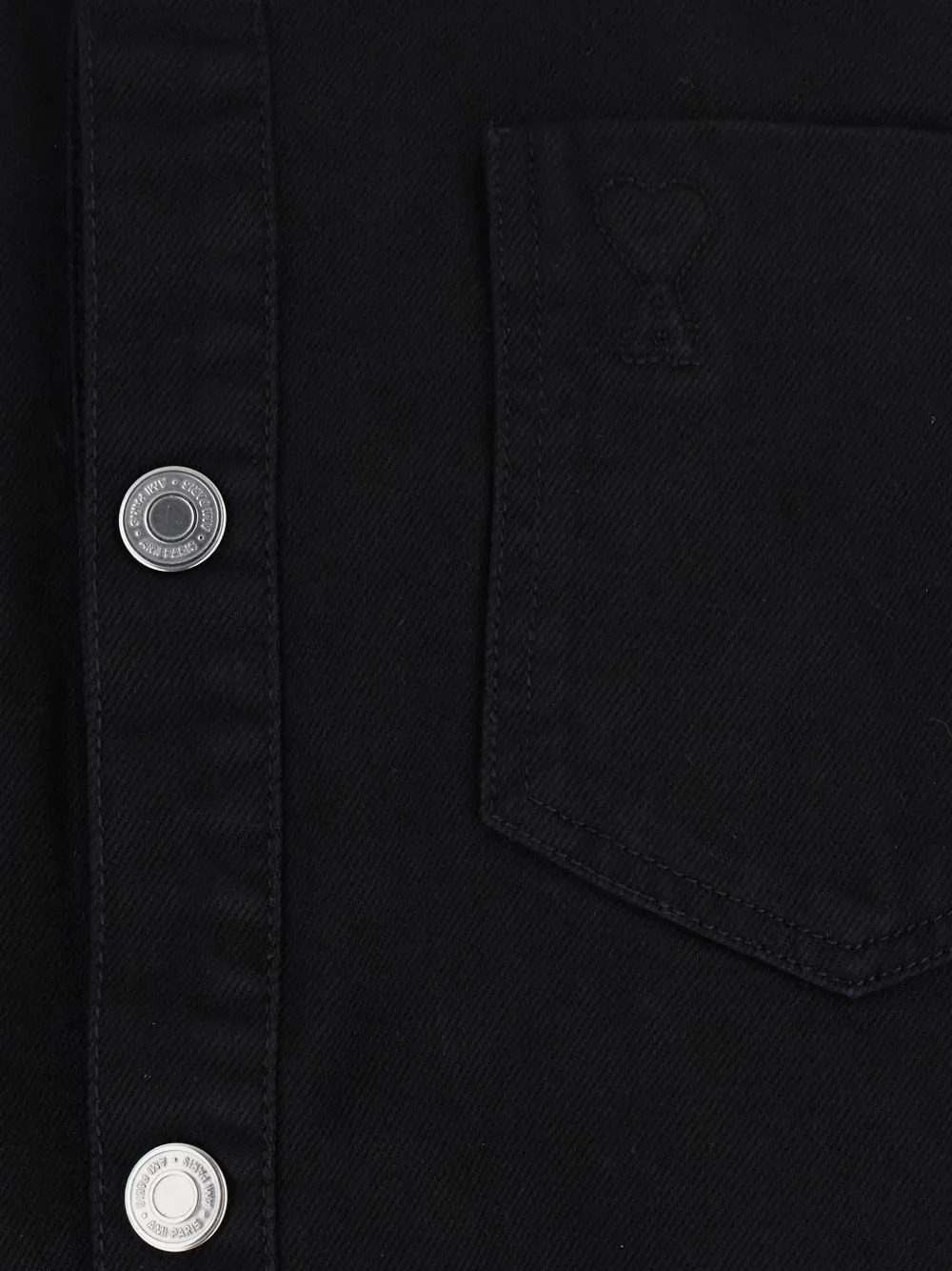 AMI Paris Ami de Coeur denim shirt Zwart