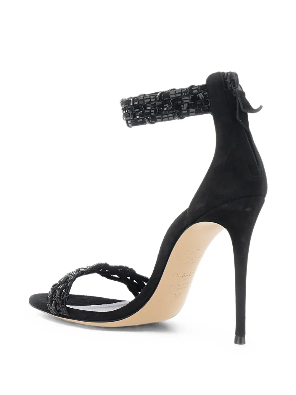 Casadei beaded sandals Zwart