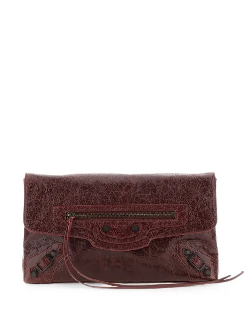 Balenciaga Le City clutch in berry red