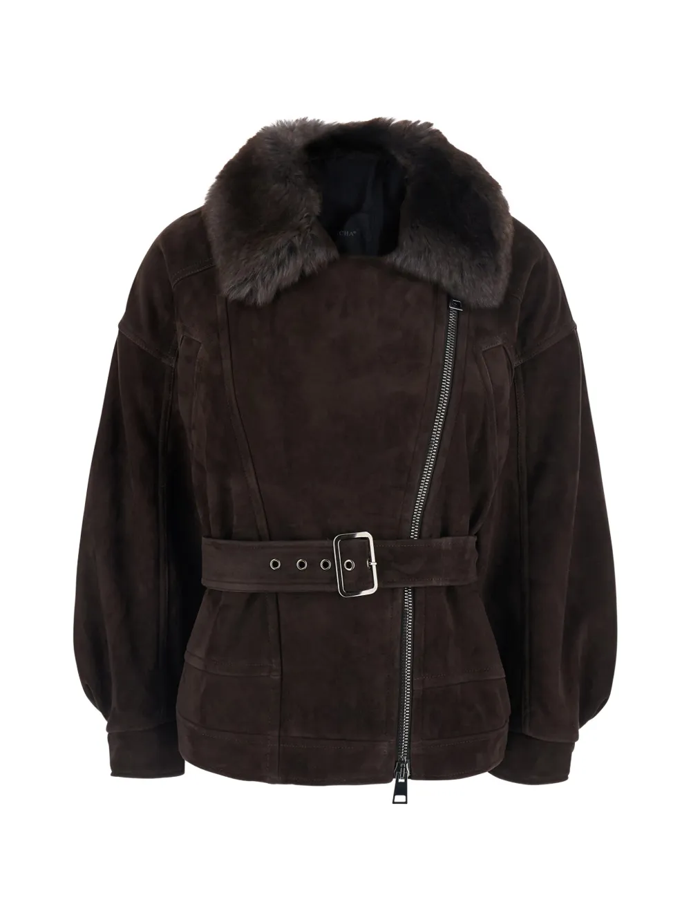 Blancha suede belted jacket - Braun