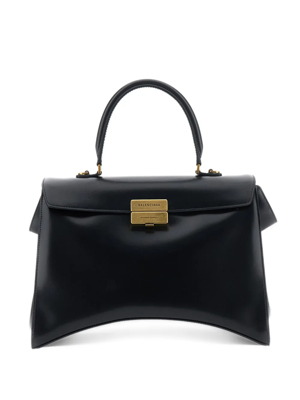 Balenciaga Hourglass Avenue top handle bag medium in black Zwart