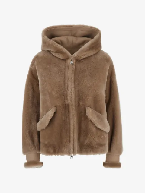 Blancha shearling hooded jacket
