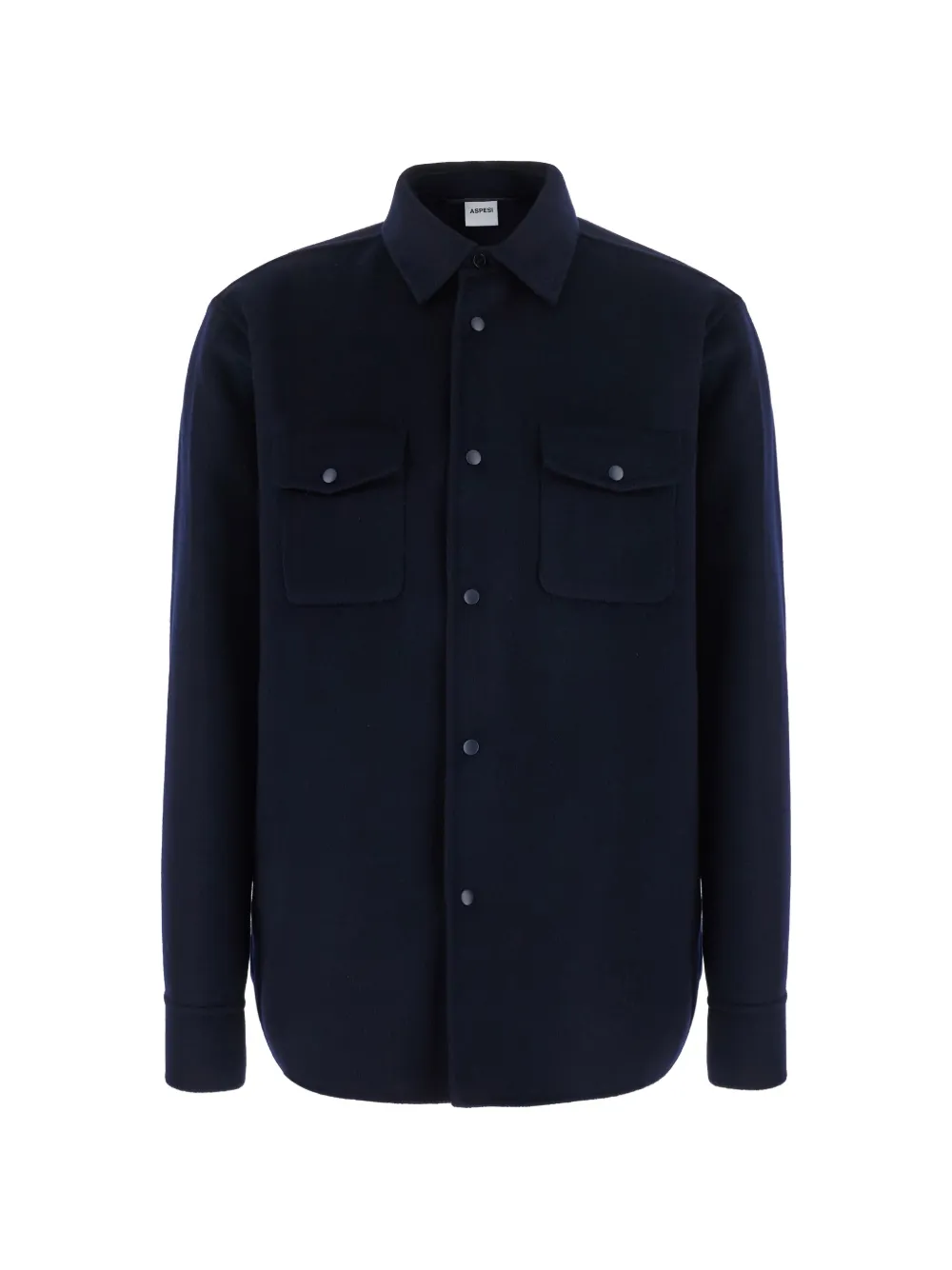 ASPESI 13 button-up wool shirt Blauw