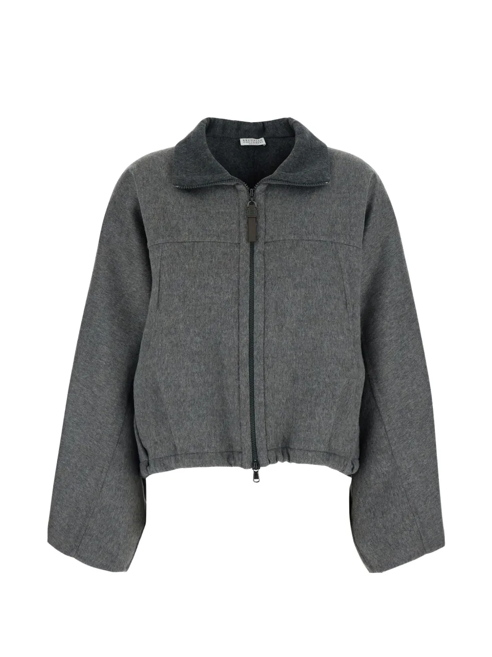 Brunello Cucinelli Monili-embellished zip-up jacket - Grau