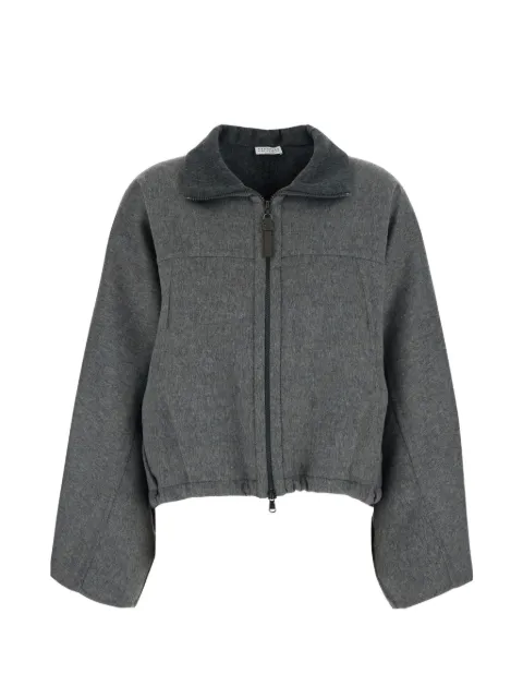 Brunello Cucinelli Monili-embellished zip-up jacket