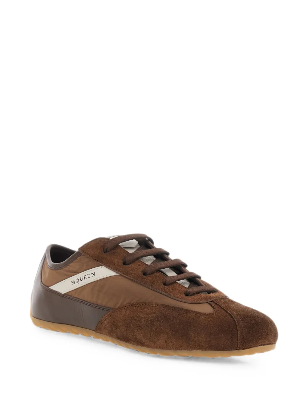 Alexander McQueen Boxe suede-panelled sneakers Bruin