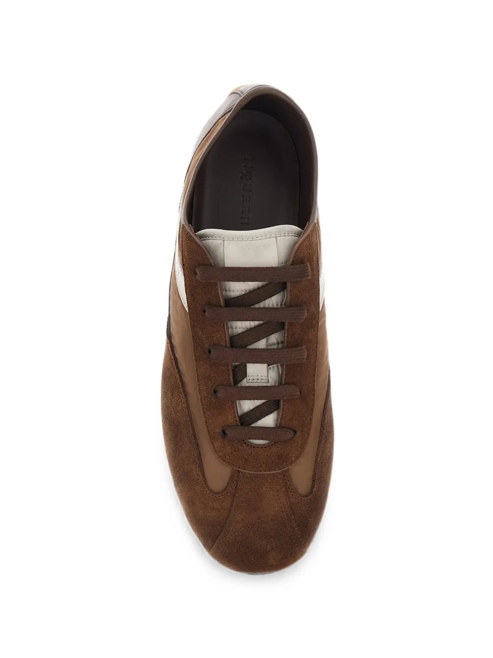 Alexander McQueen Boxe suede-panelled sneakers Bruin