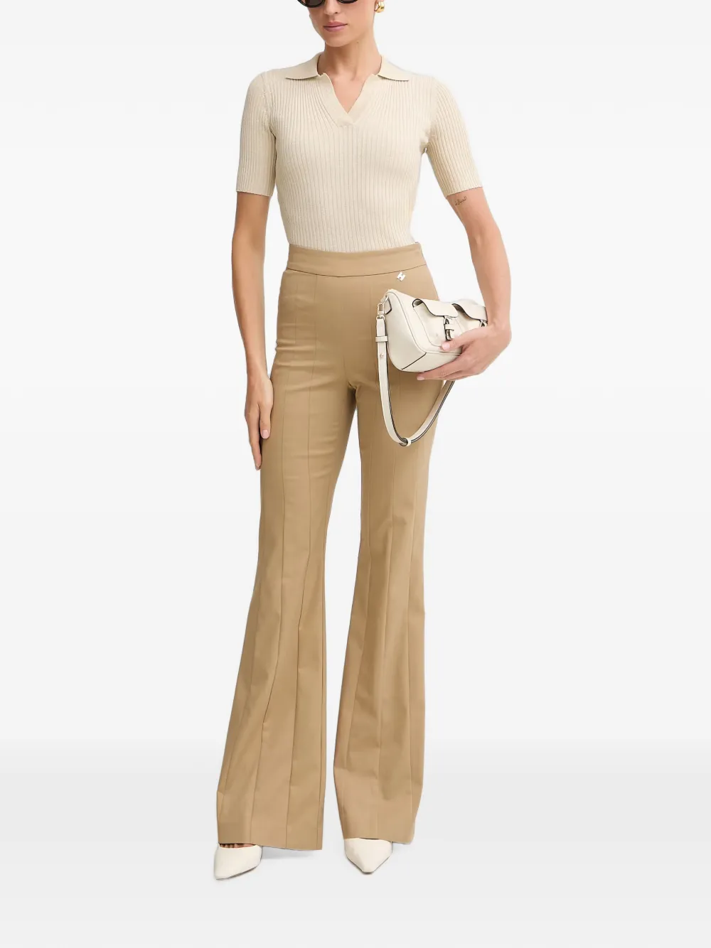 Silvian Heach Koloo uitlopende broek met naaddetail Beige