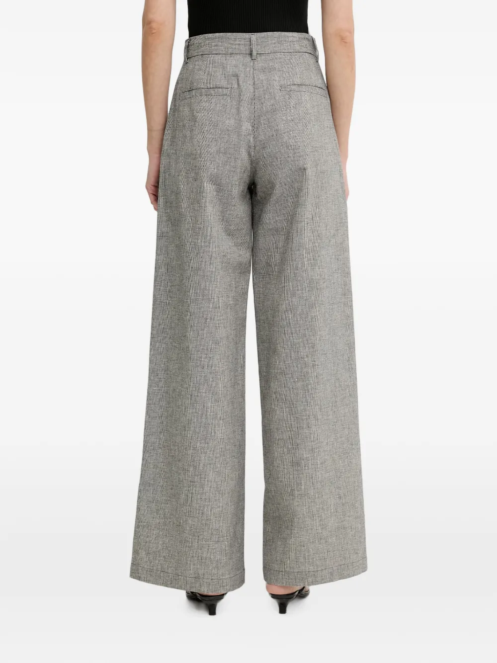 Sessùn Provencot broek met pied-de-poule print en wijde pijpen Wit