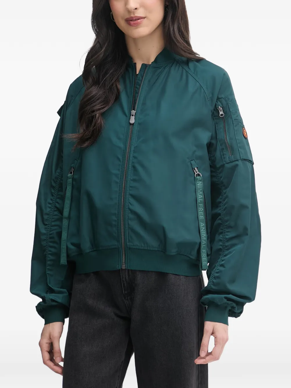 Save The Duck Nora logo-patch bomber jacket - Verde