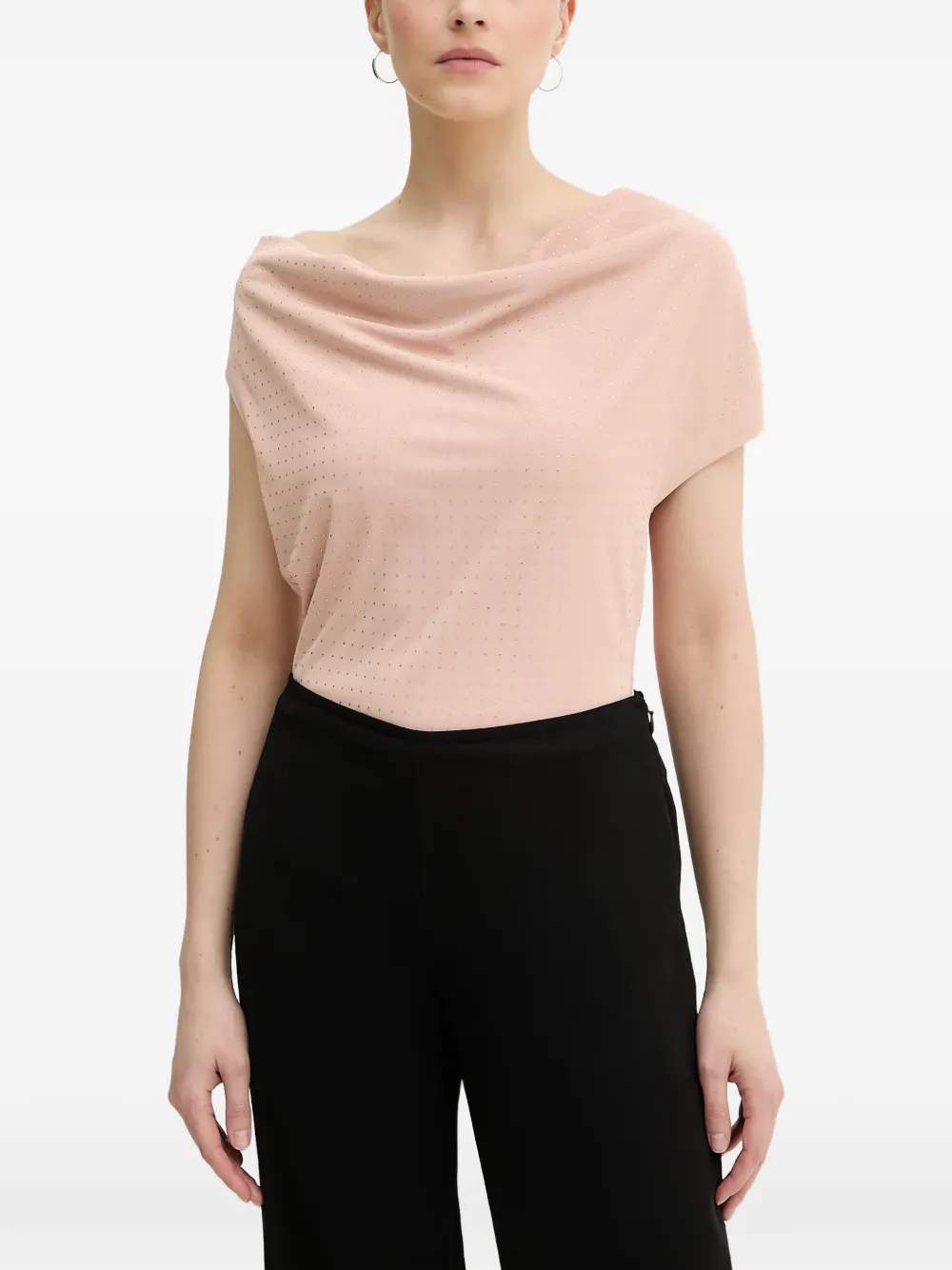 Silvian Heach Raman rhinestone-embellished cowl-neck top