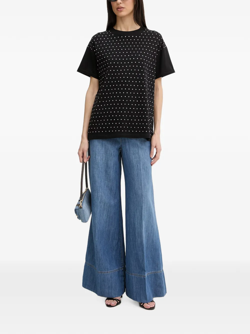 Silvian Heach T-shirt met stras Zwart