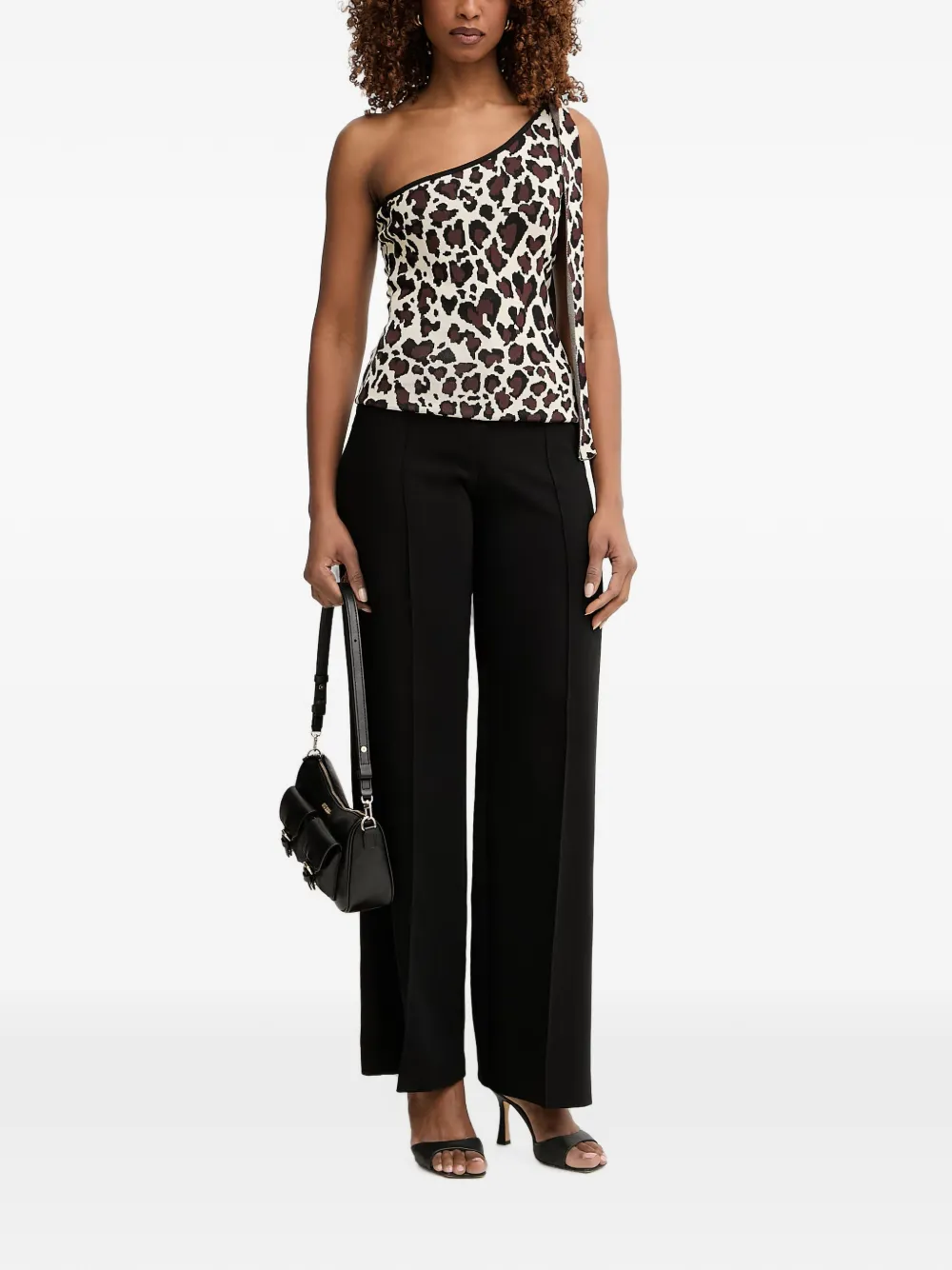 Silvian Heach Asymmetrische top met dieren-print Beige