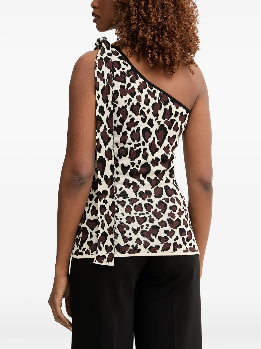 Silvian Heach Asymmetrische top met dieren-print Beige