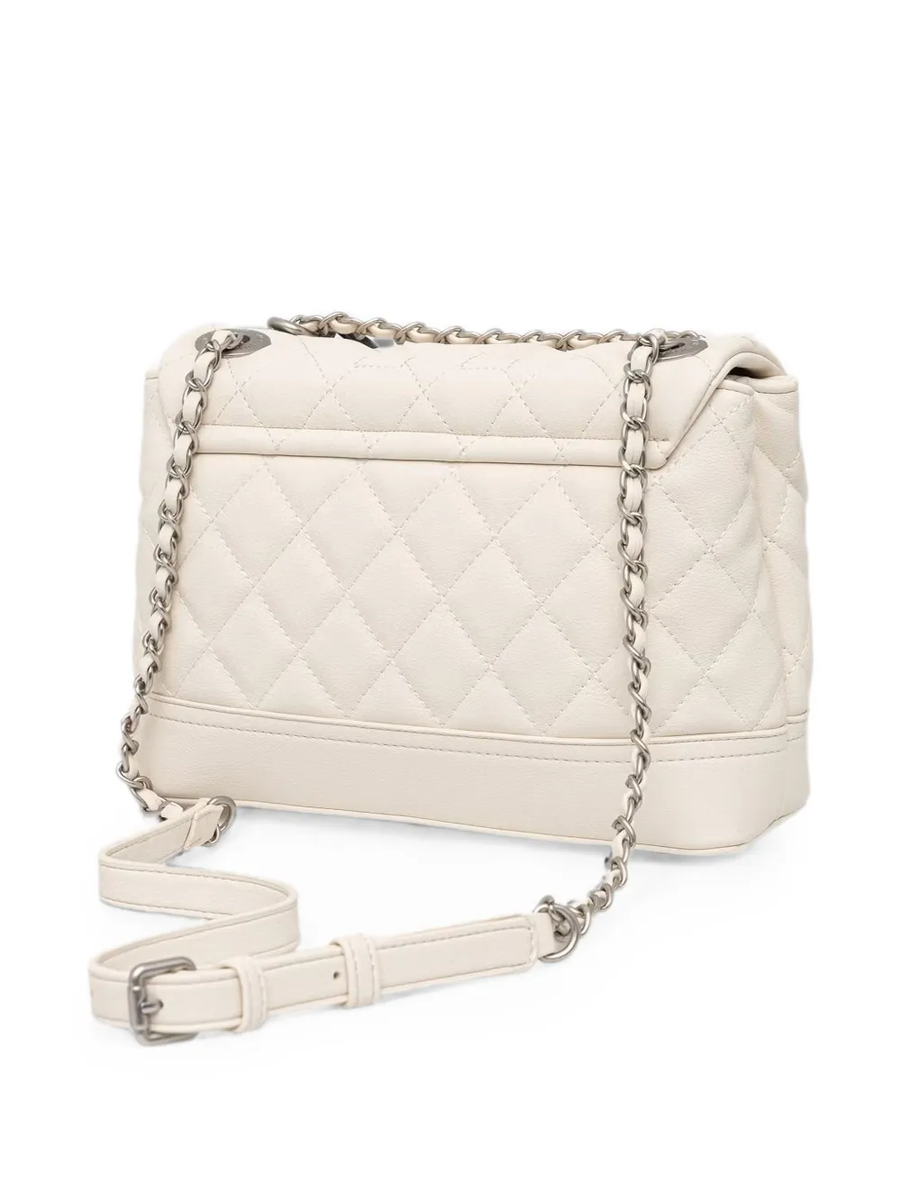Silvian Heach Gewatteerde leren crossbodytas met ketting Wit