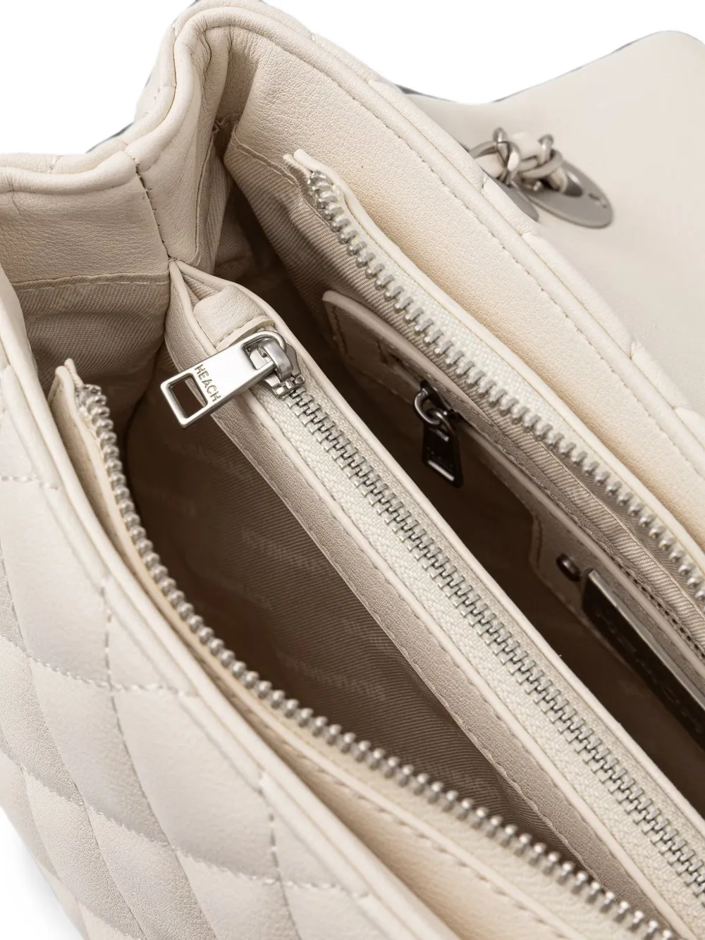 Silvian Heach Gewatteerde leren crossbodytas met ketting Wit