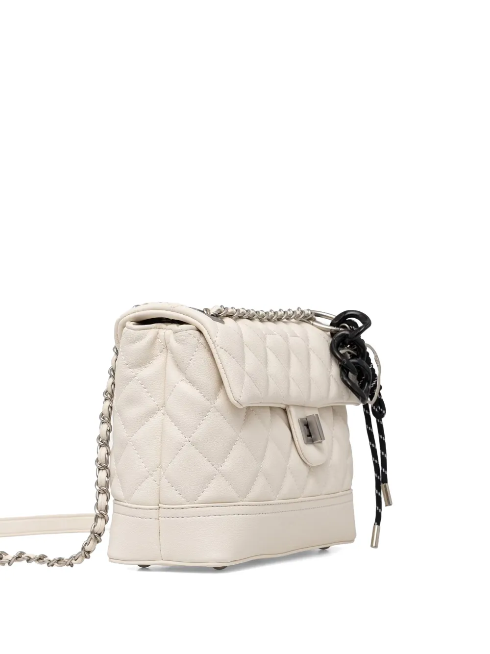 Silvian Heach Gewatteerde leren crossbodytas met ketting Wit