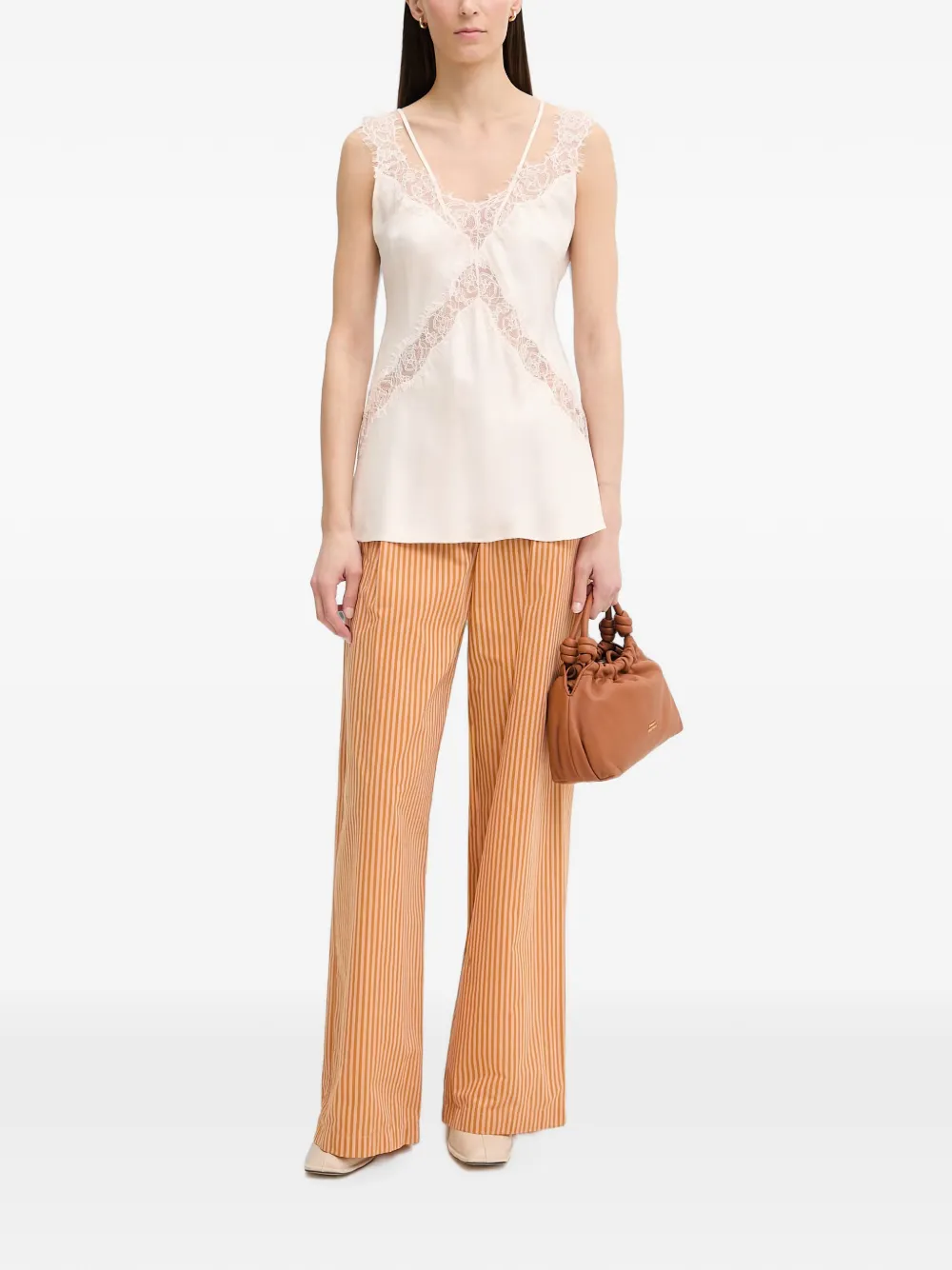 Sessùn Provencia striped pleated trousers Oranje