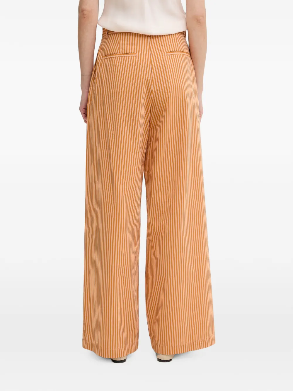 Sessùn Provencia striped pleated trousers Oranje