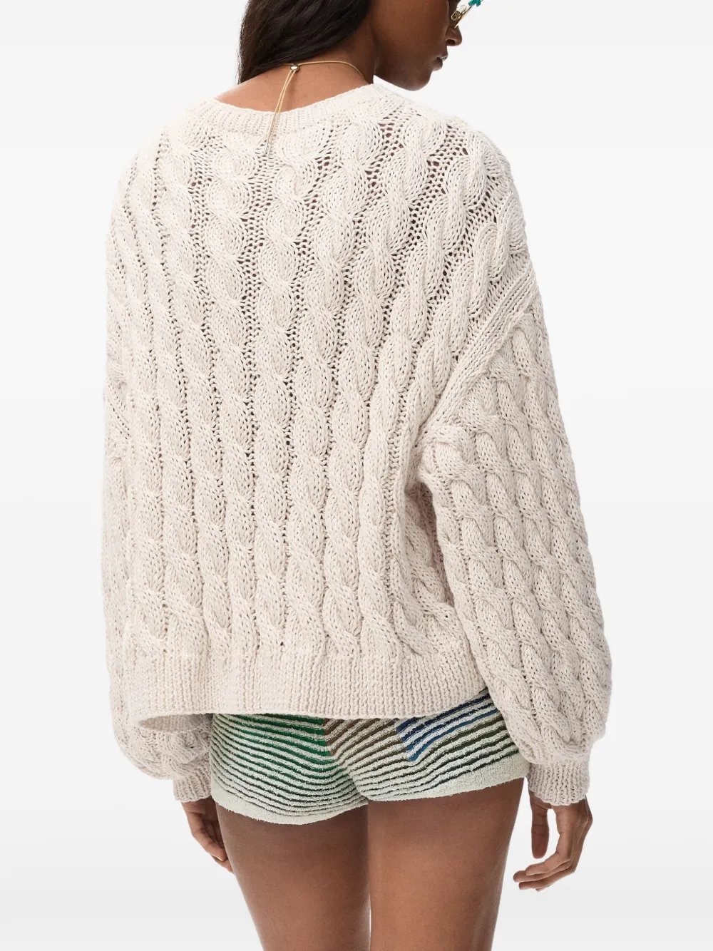 LOEWE Anagram trui van katoenen en wolblend Beige