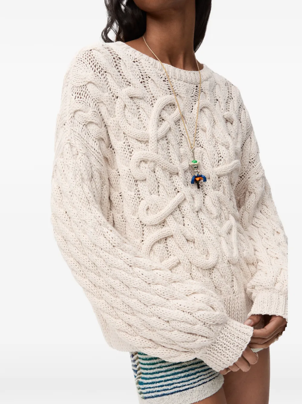 LOEWE Anagram trui van katoenen en wolblend Beige