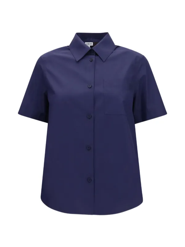 Loewe Short Sleeve Shirt in Cotton in Blue