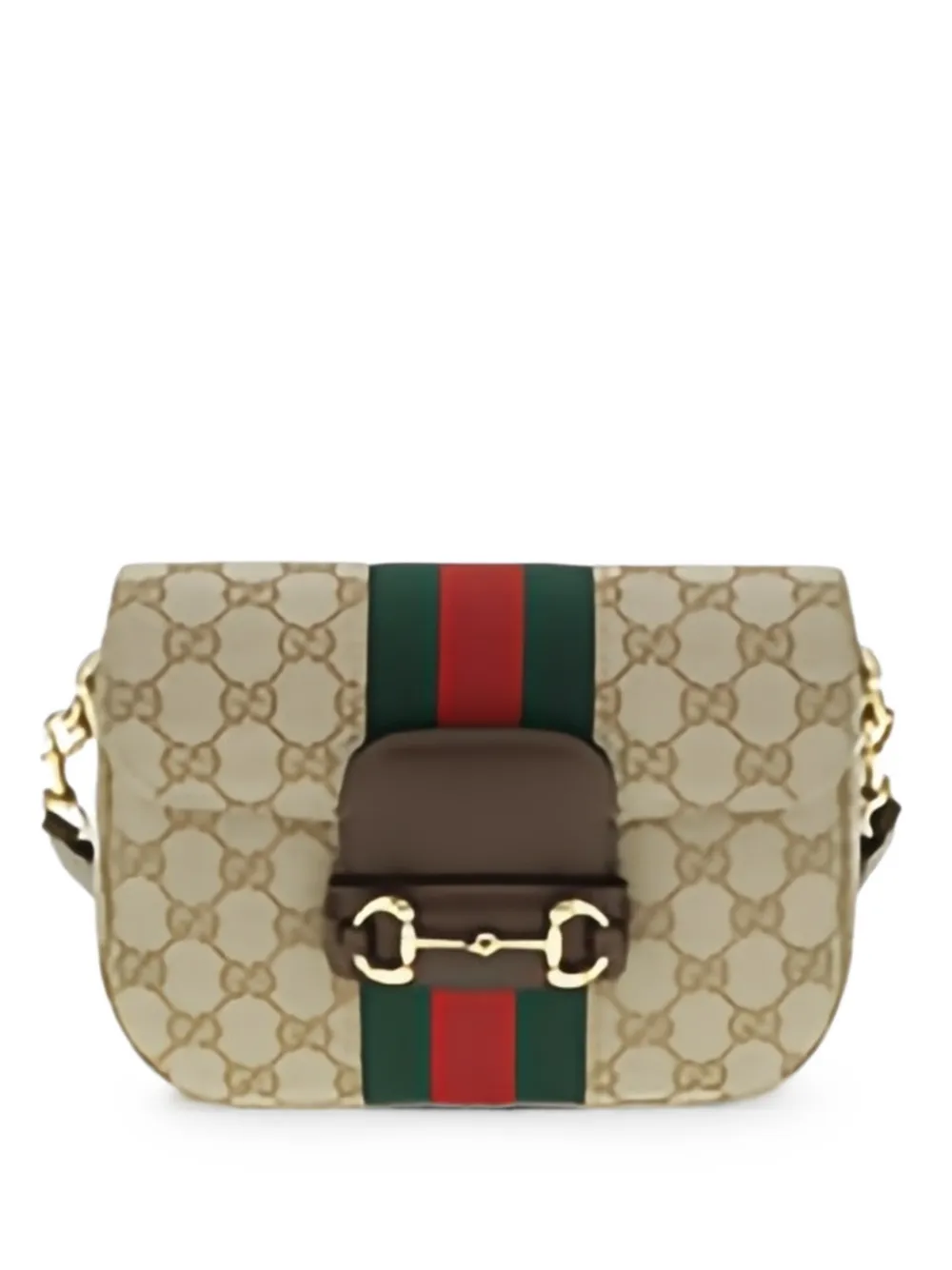 Gucci small Horsebit 1955 GG shoulder bag - Nude