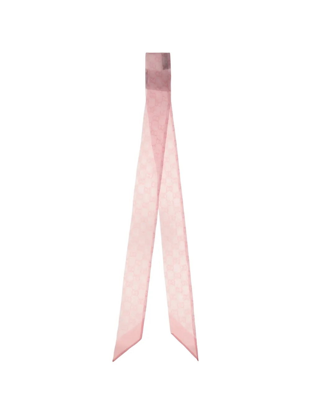 Gucci GG monogram-print silk ribbon scarf - Rosa