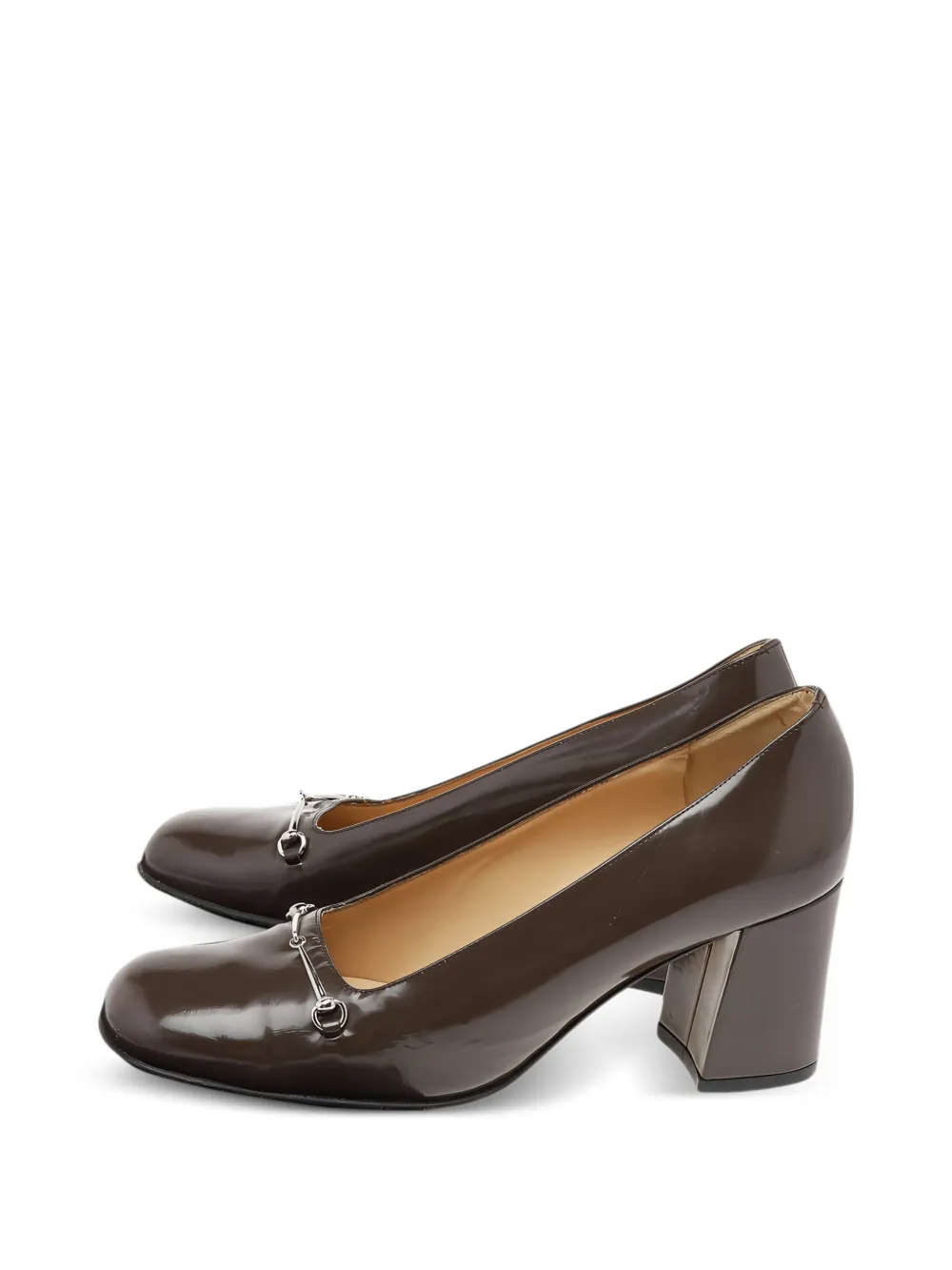 Gucci Pre-Owned 70mm Horsebit leather pumps - Marrone