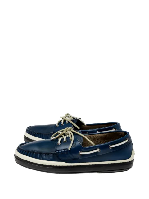 Tod's lace-up leather boat shoes