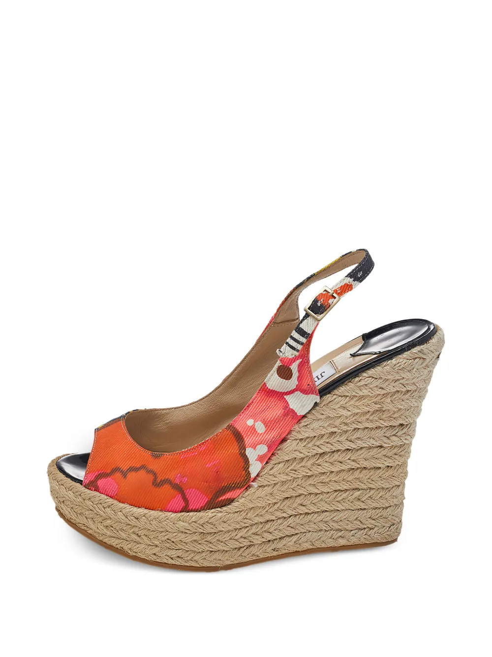 Jimmy Choo Pre-Owned 120mm canvas espadrille sandals - Rosso