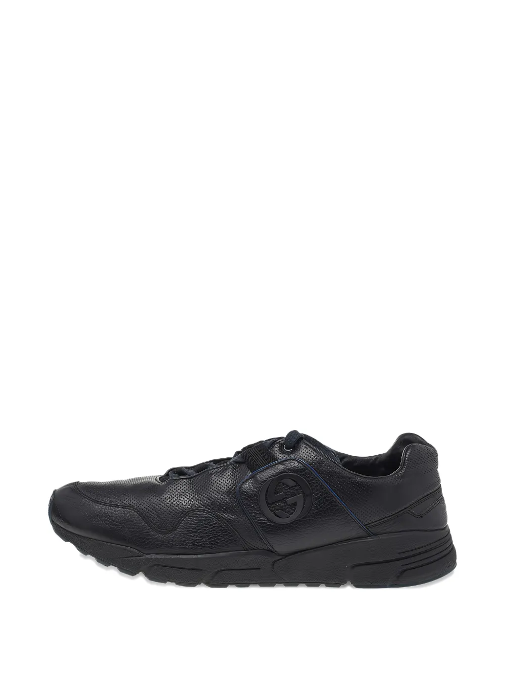 Gucci Pre-Owned GG logo leather sneakers - Schwarz