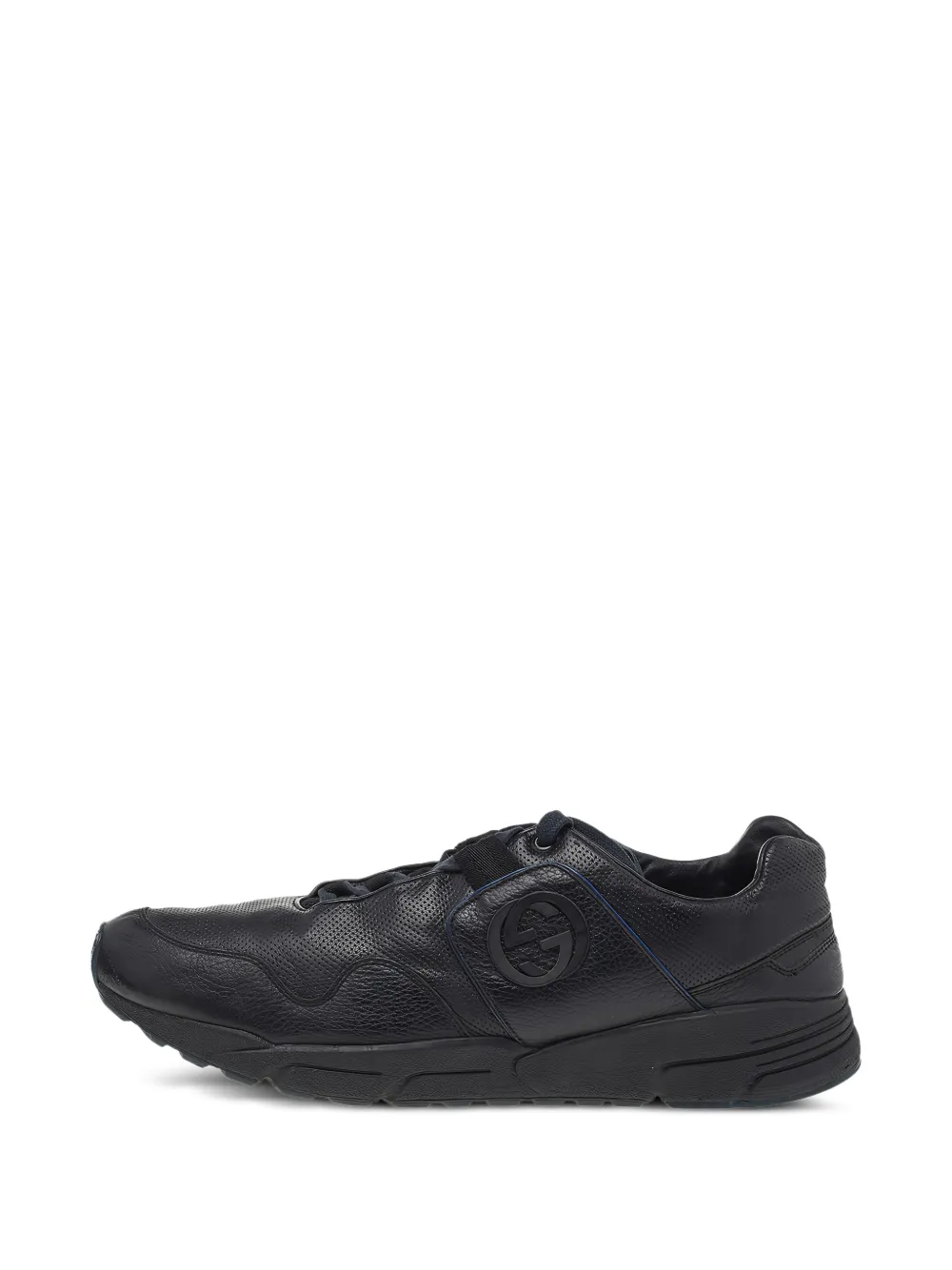 Gucci Pre-Owned GG logo leather sneakers - Schwarz