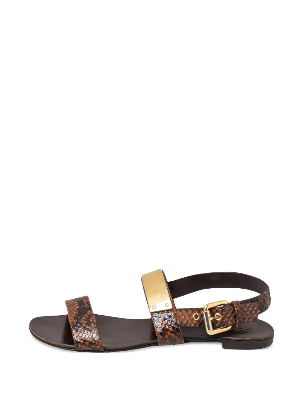 Giuseppe Zanotti python leather flat sandals - Marrone