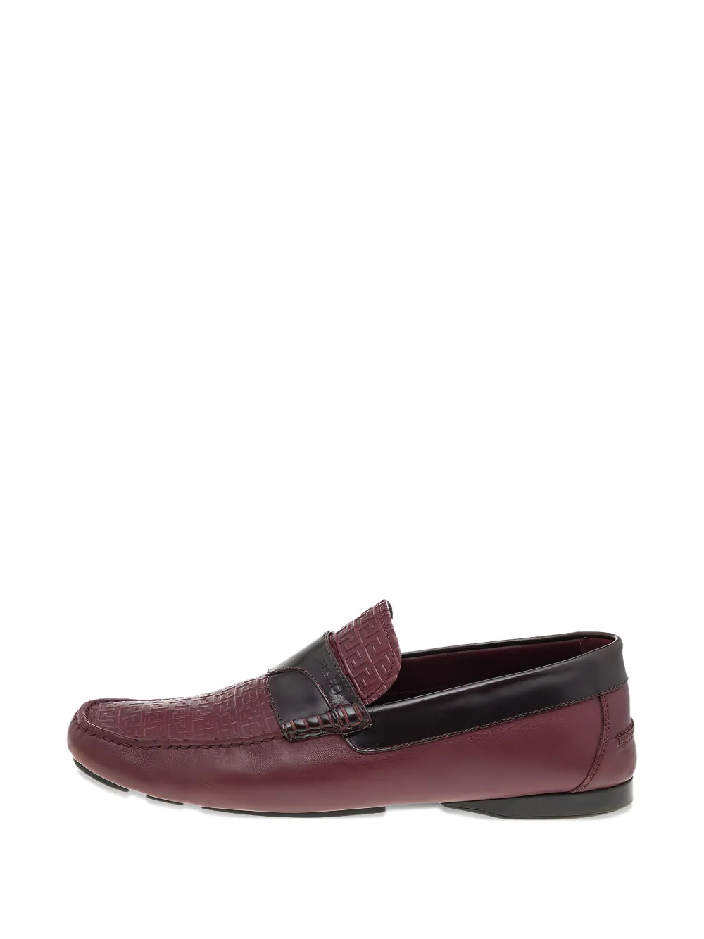 Versace Pre-Owned Monogram-embossed leather loafers - Rot