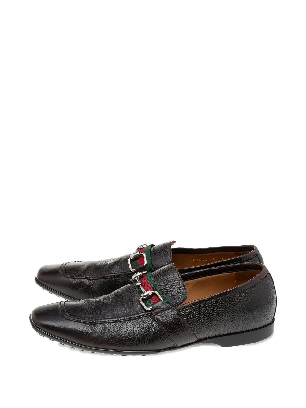 Gucci Pre-Owned Horsebit Web loafers - Braun