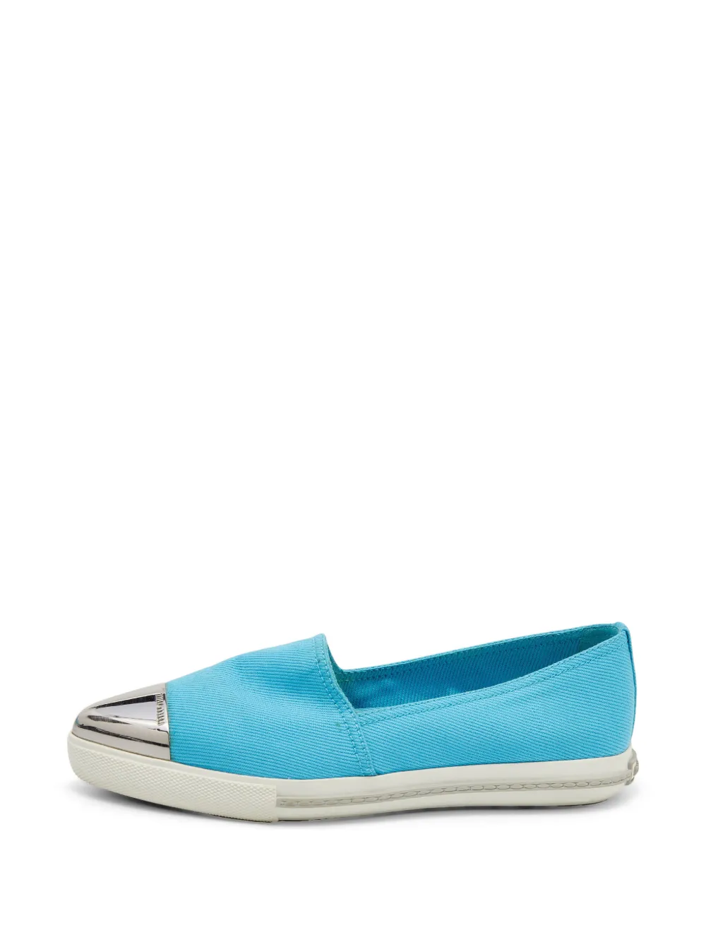 Miu Miu Pre-Owned metal cap-toe sneakers - Blu